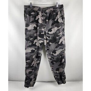 Urban Pipeline Pants Mens Large Gray Camo Cargo Joggers Elastic Waist (34x29)